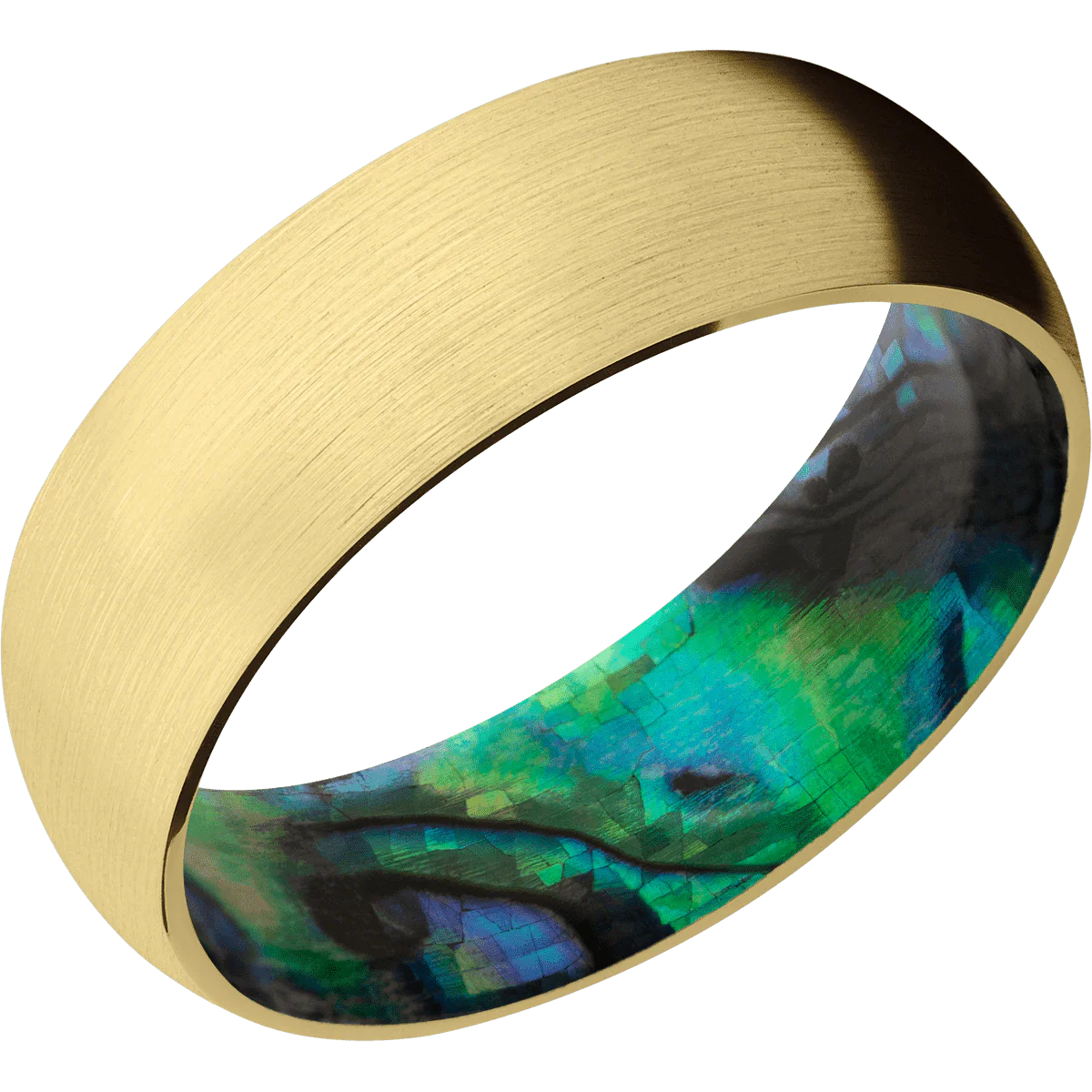 14K Yellow Gold + Satin Finish + Abalone - Image 2