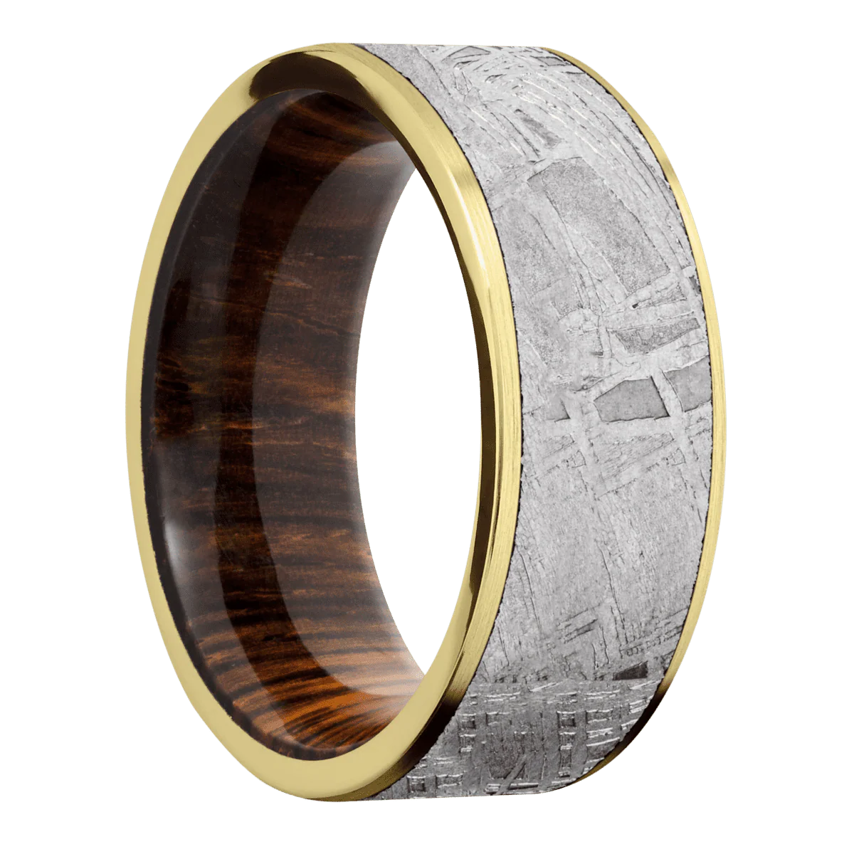 14K Yellow Gold + Satin Finish + Cocobolo