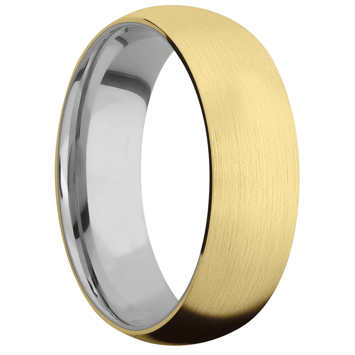 14K Yellow Gold + Satin Finish + Titanium