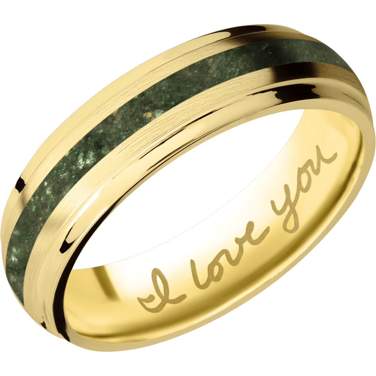 14K Yellow Gold + Satin , Polish Finish - Image 2