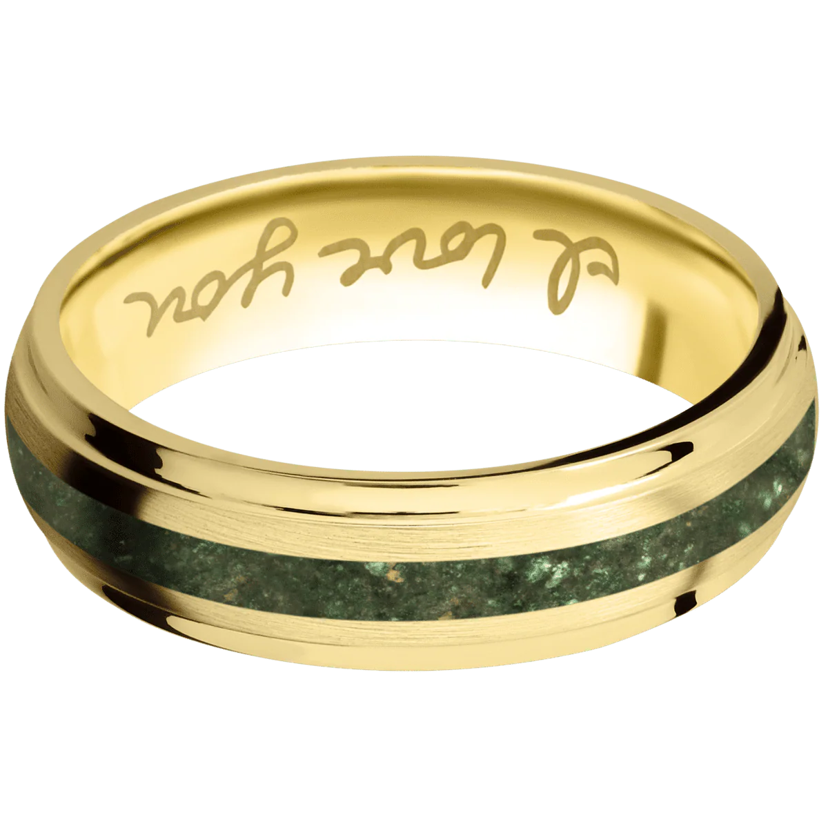 14K Yellow Gold + Satin , Polish Finish - Image 3