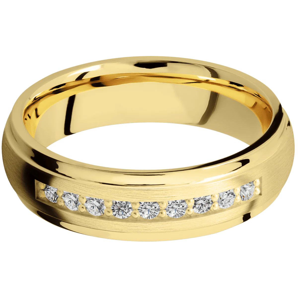 14K Yellow Gold + Satin , Polish Finish - Image 3