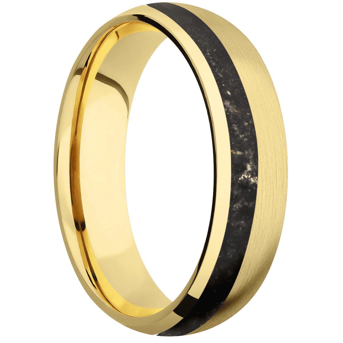 14K Yellow Gold + Satin , Polish Finish