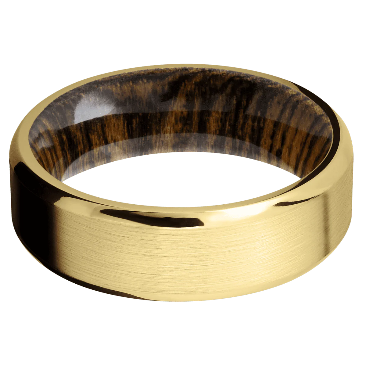 14K Yellow Gold + Satin , Polish Finish + Bocote - Image 3