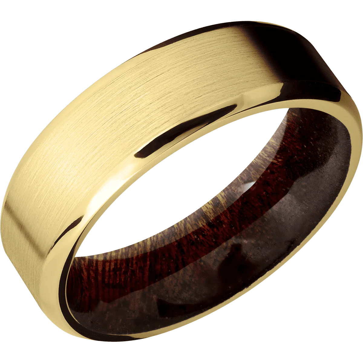 14K Yellow Gold + Satin , Polish Finish + Sapele - Image 2