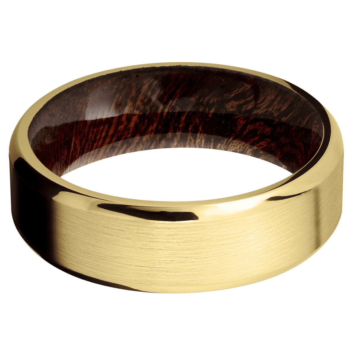 14K Yellow Gold + Satin , Polish Finish + Sapele - Image 3