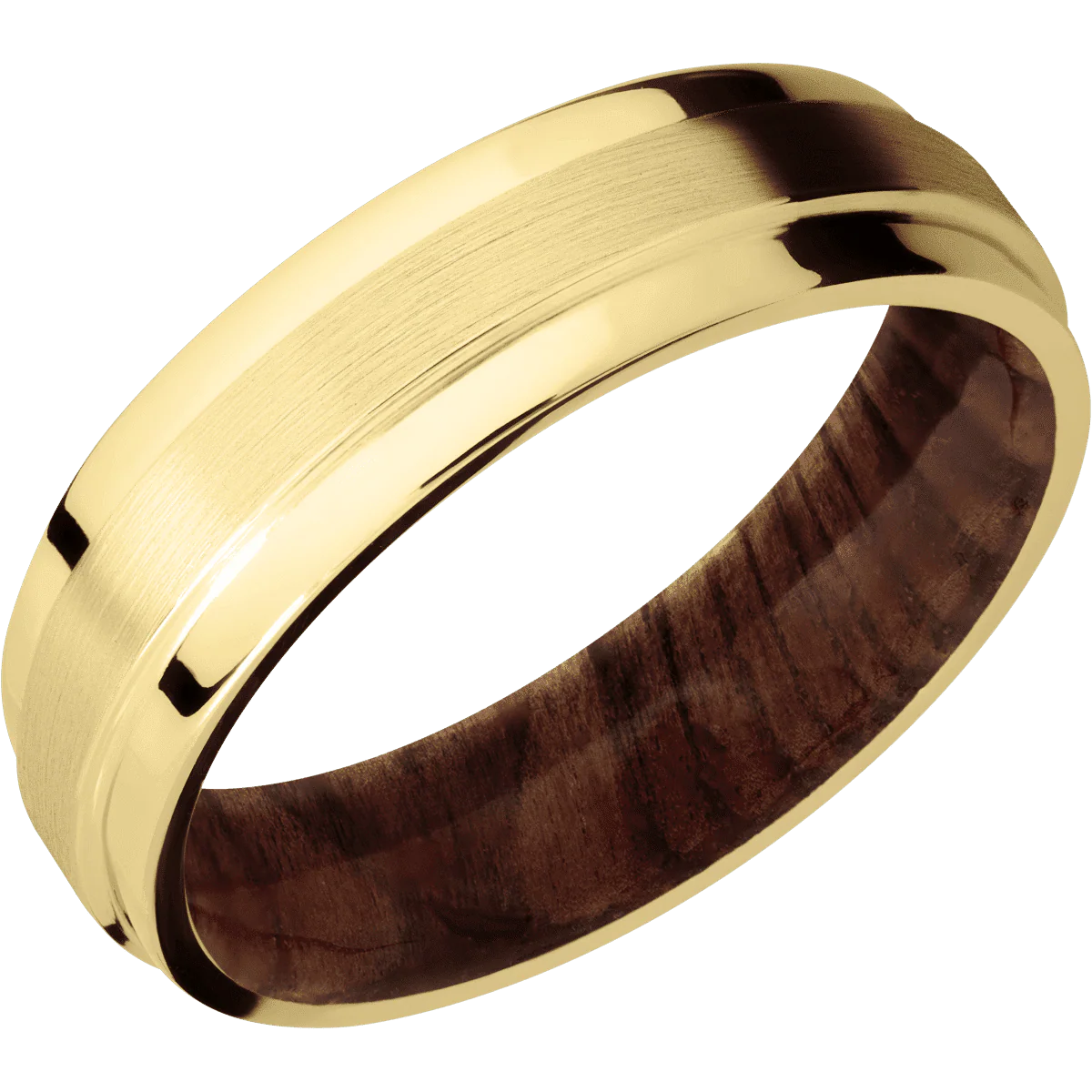 14K Yellow Gold + Satin , Polish Finish + Sequoia - Image 2