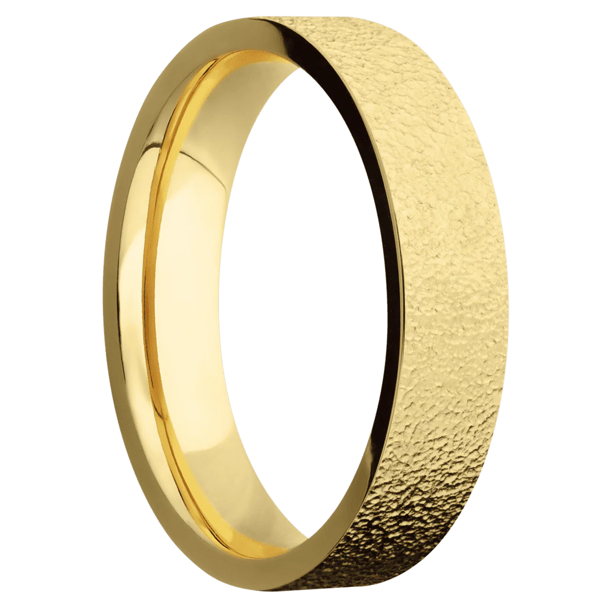 14K Yellow Gold + Stipple Finish