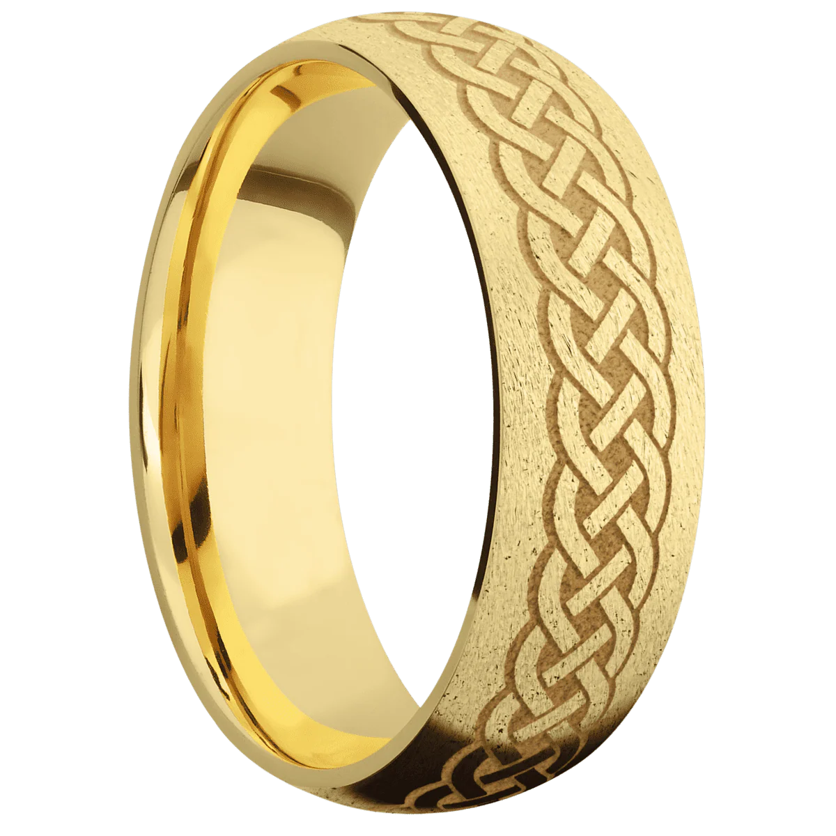 14K Yellow Gold + Stone Finish