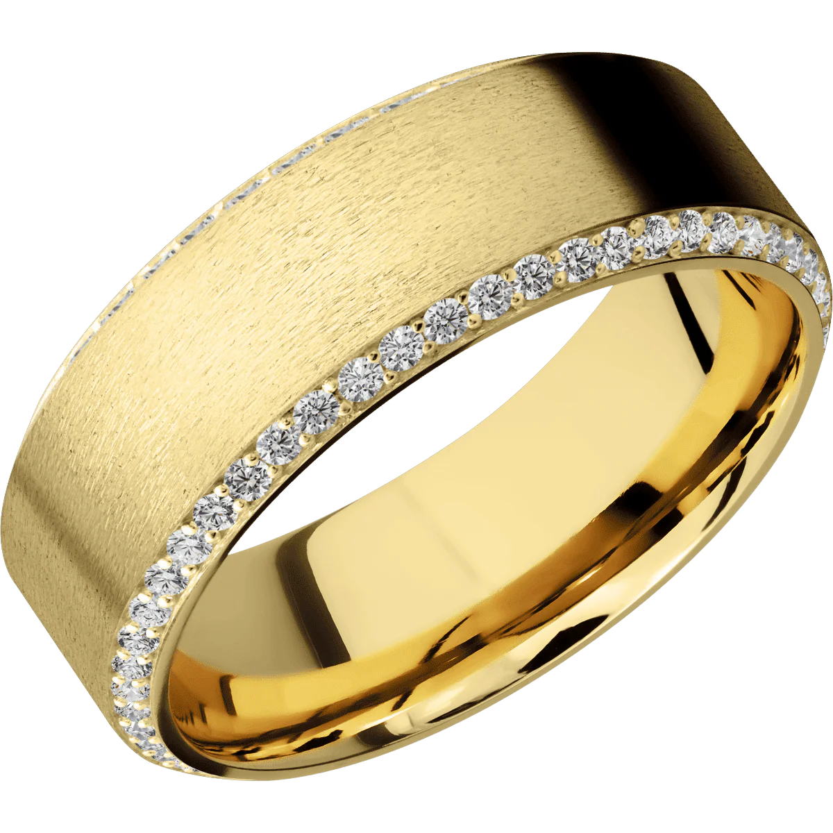 14K Yellow Gold + Stone , Sand Finish - Image 2