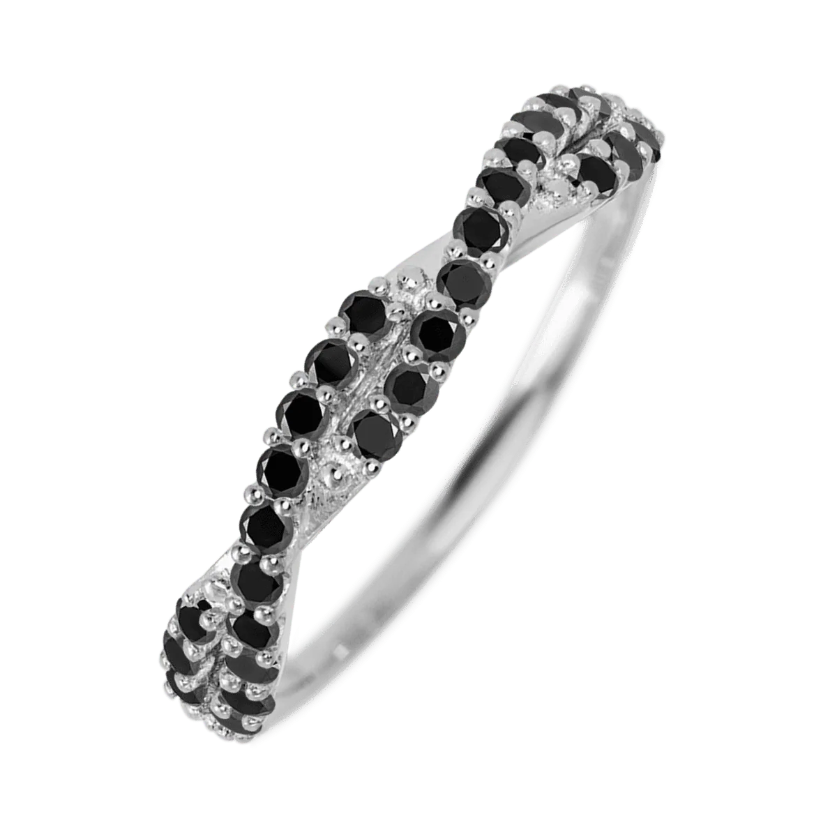 18K White Gold band with 26 Round Black Diamond having TCW-.39