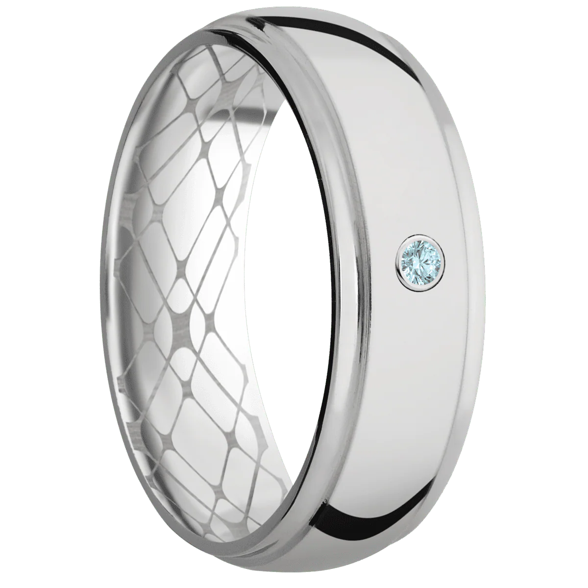 18K White Gold + Polish , Polish Finish
