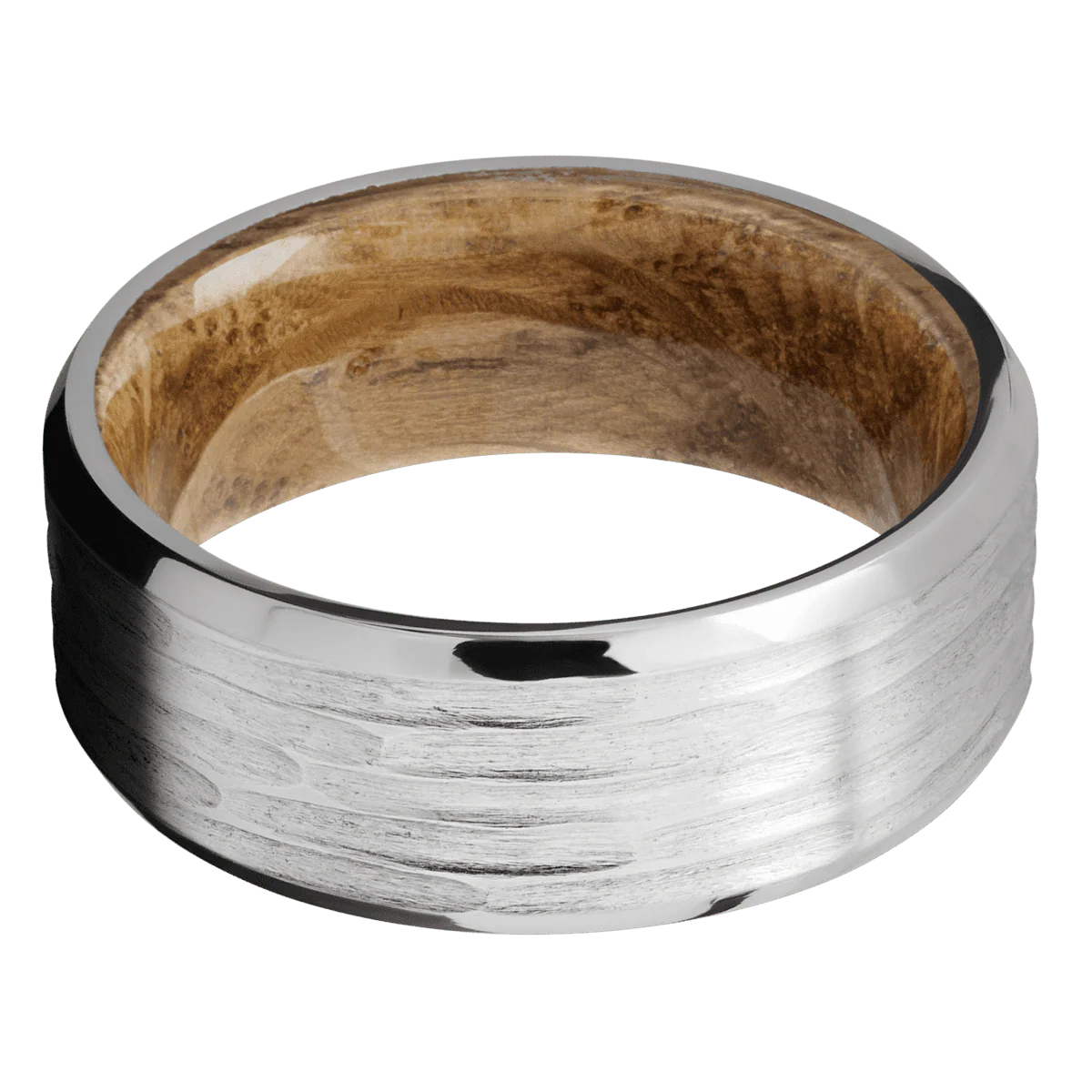 18K White Gold + Treebarkh , Polish Finish + Whiskey Barrel - Image 3