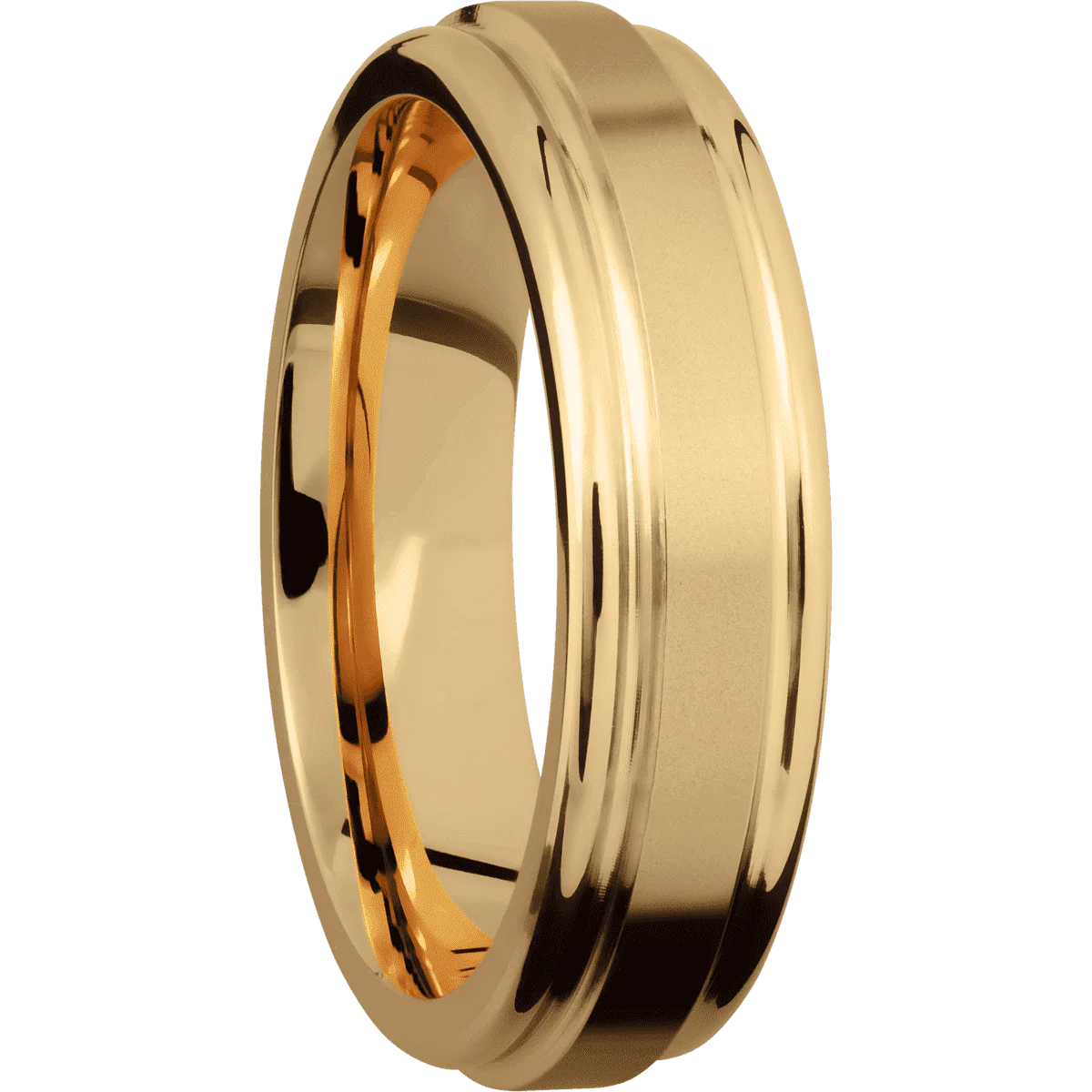 18K Yellow Gold + Bead , Polish Finish