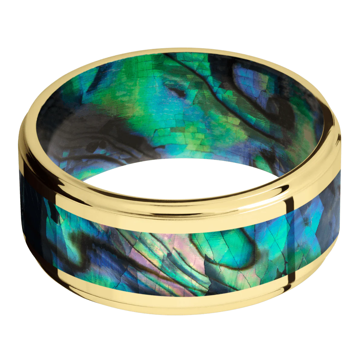 18K Yellow Gold + Polish , Polish Finish + Abalone - Image 3