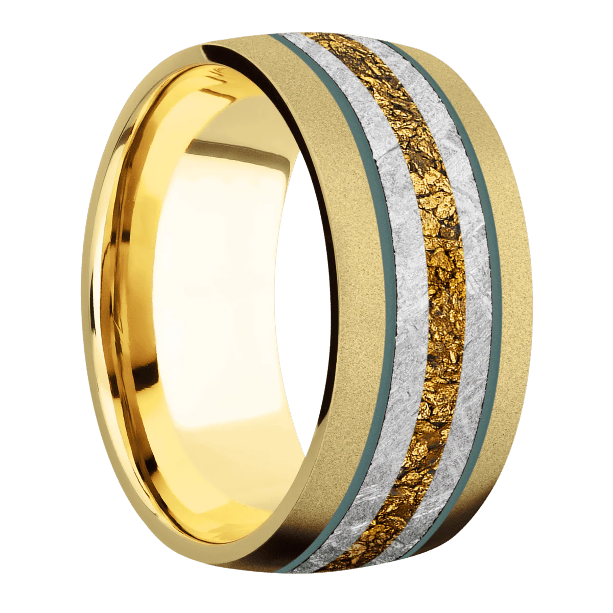 18K Yellow Gold + Sand Finish