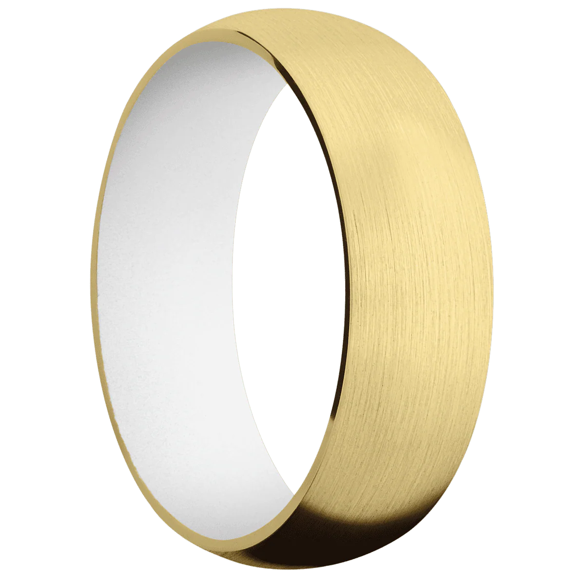 18K Yellow Gold + Satin Finish + White