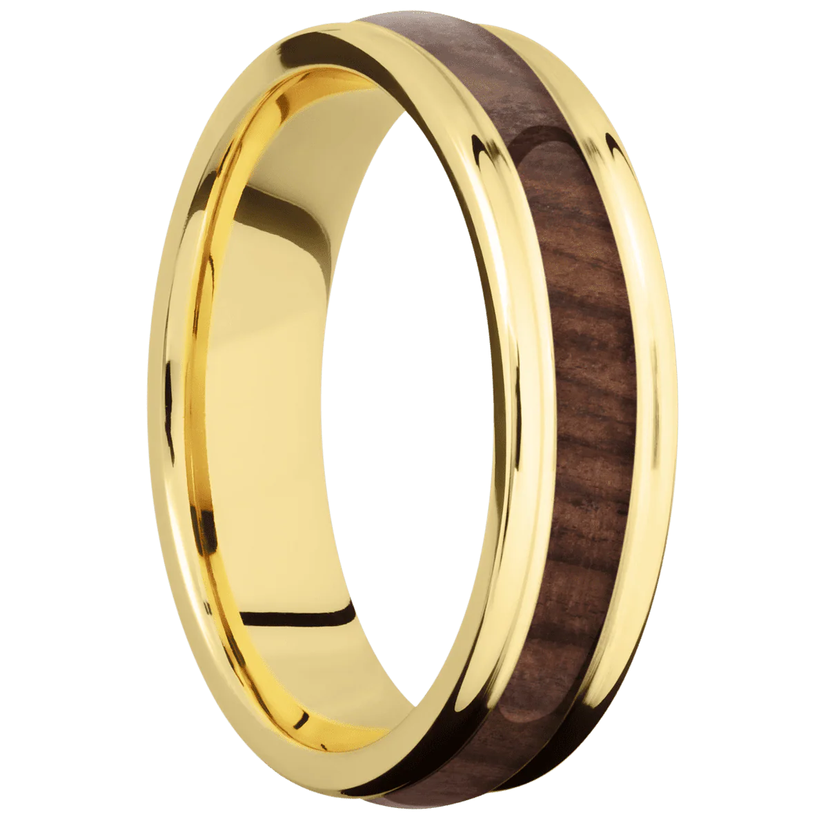 18K Yellow Gold + Satin , Polish Finish