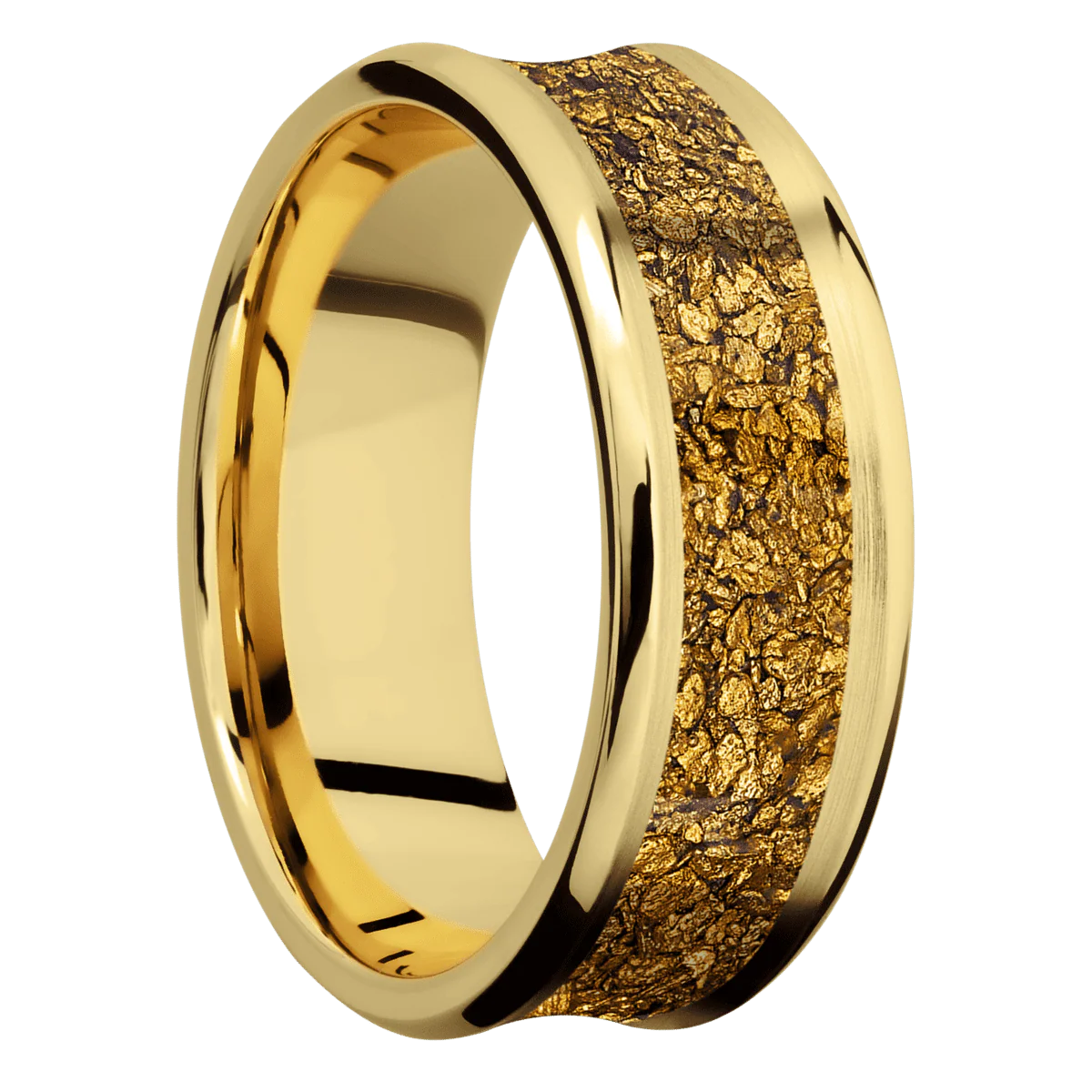 18K Yellow Gold + Satin , Polish Finish