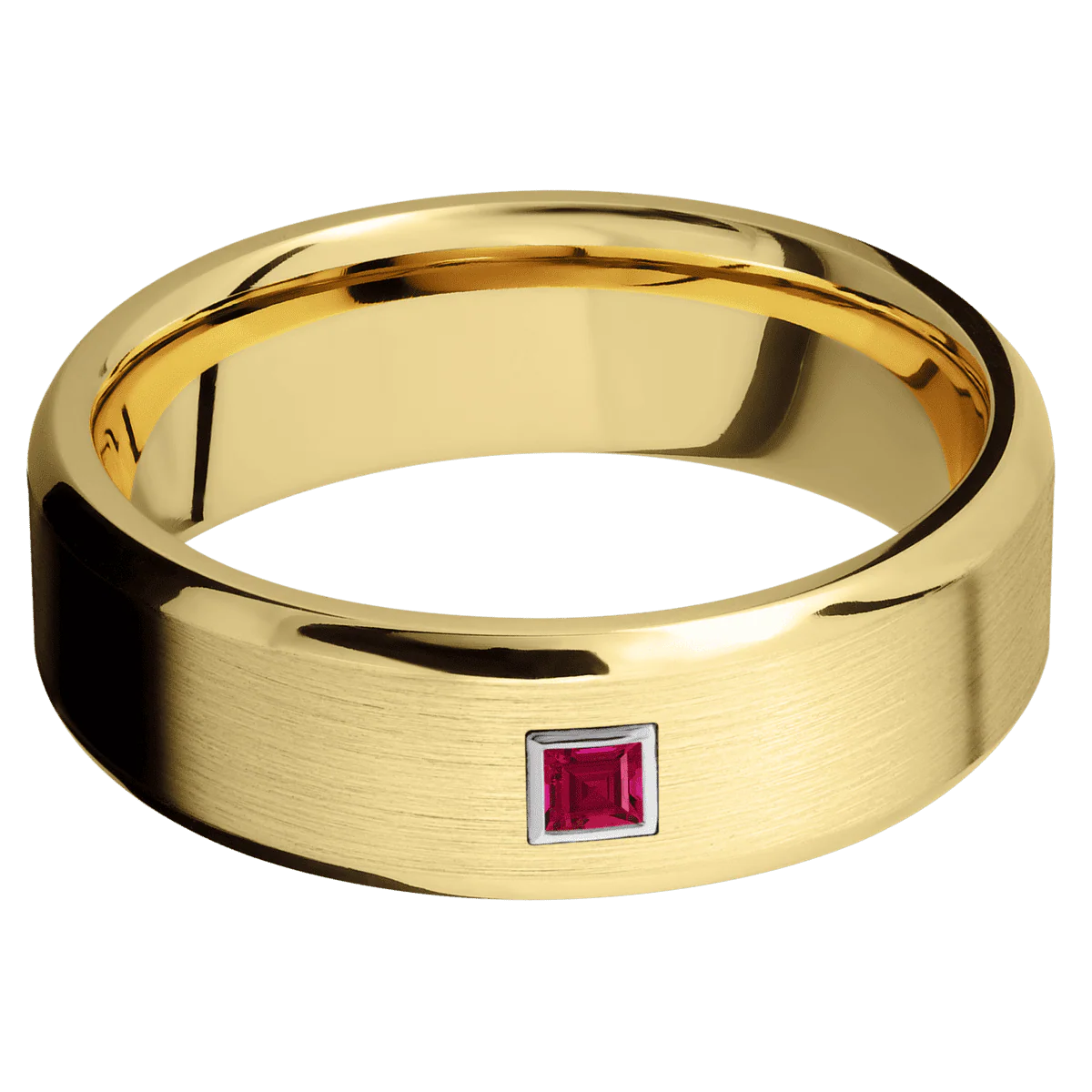 18K Yellow Gold + Satin , Polish Finish - Image 3