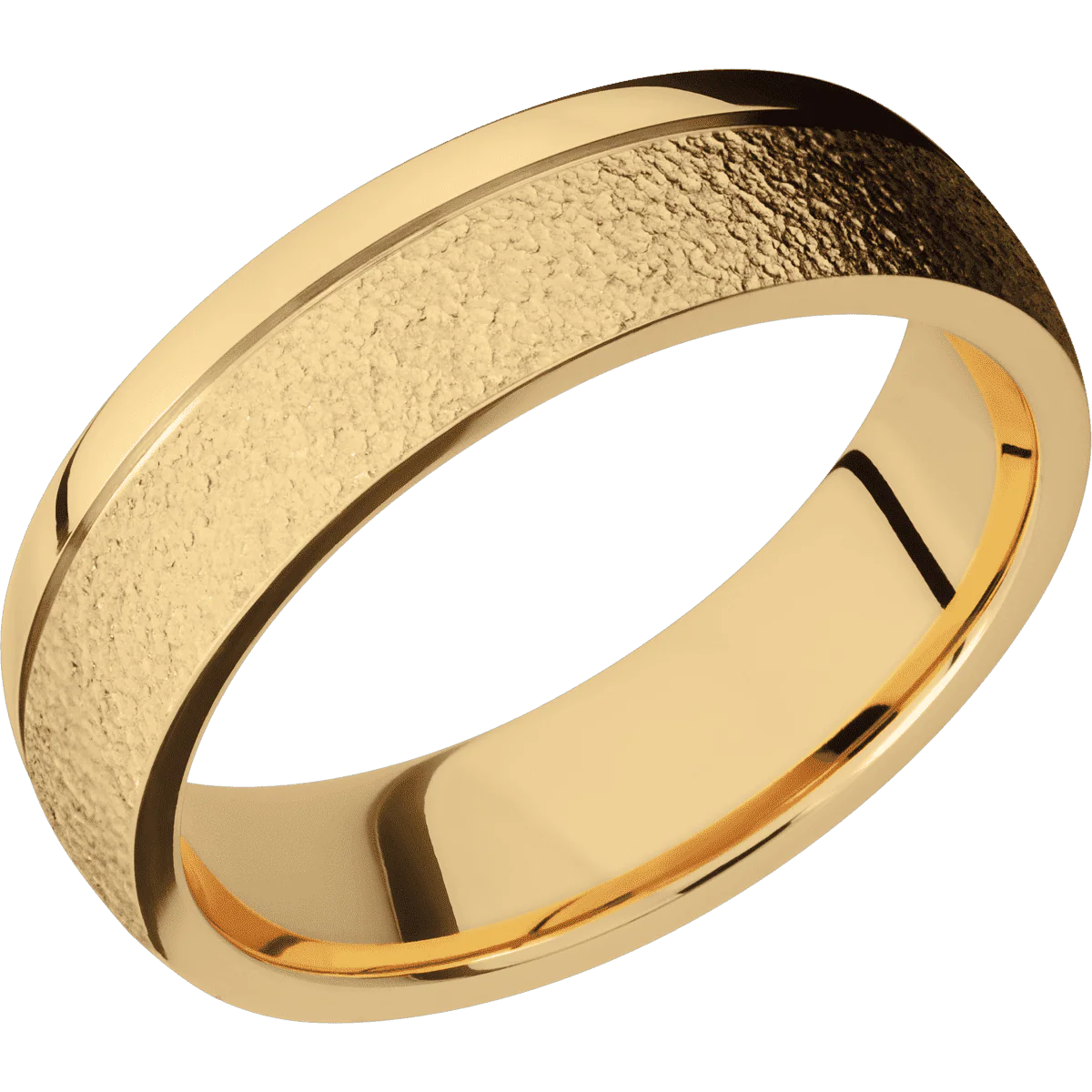 18K Yellow Gold + Stipple , Polish Finish - Image 2