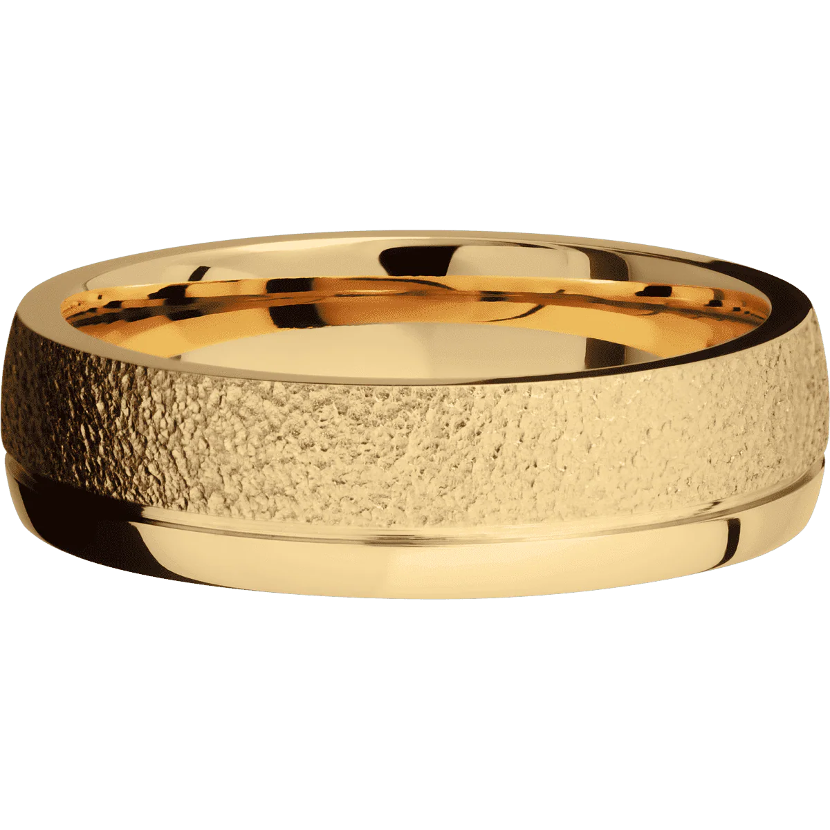 18K Yellow Gold + Stipple , Polish Finish - Image 3