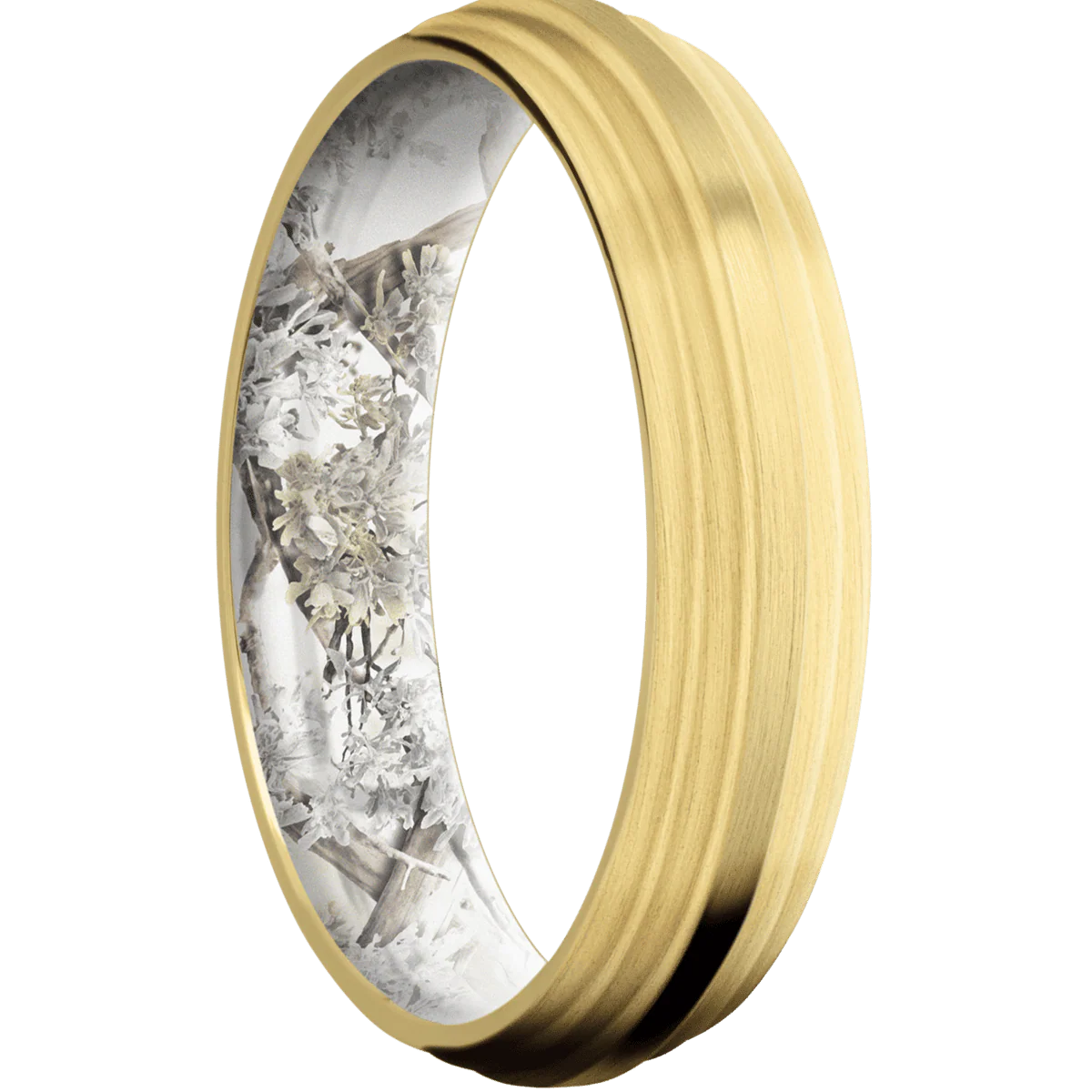 22K Yellow Gold + Satin , Satin Finish + King's Snow