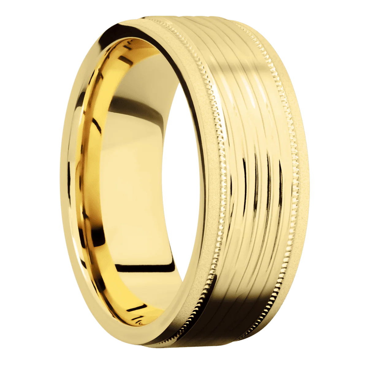 22K Yellow Gold + Treebark3 , Bead Finish