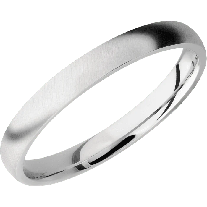 3mm wide Domed Titanium Ring with Angle Satin Finish