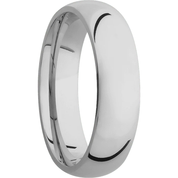 6mm wide Domed Titanium Ring with Polish Finish - Image 2