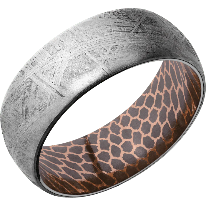 8mm wide Domed Meteorite Ring / Superconductor Sleeve