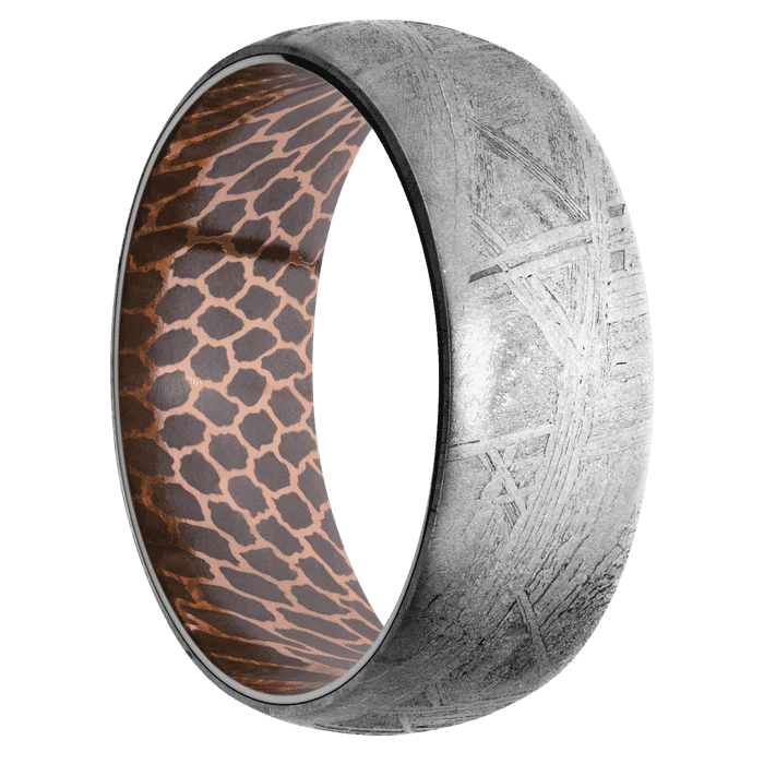 8mm wide Domed Meteorite Ring / Superconductor Sleeve - Image 2