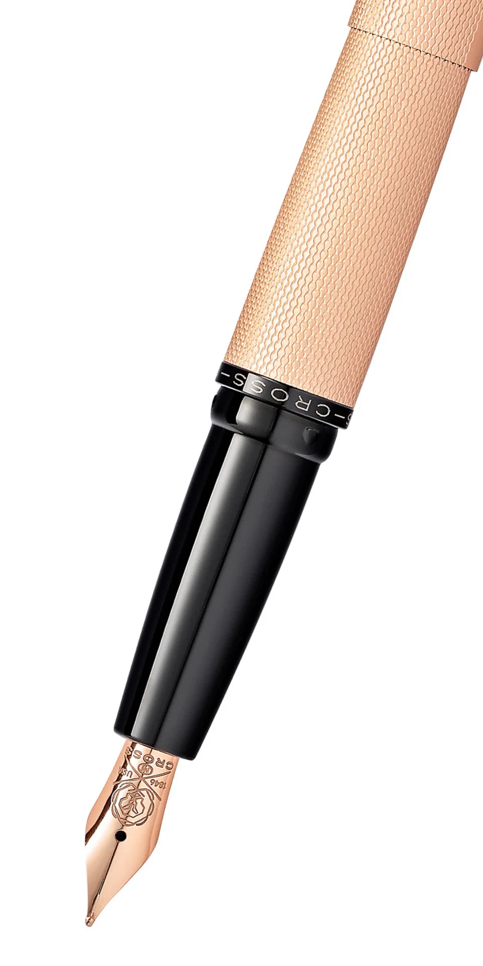ATX® Brushed Rose Gold Stainless Steel Fine Nib Fountain Pen - Image 2