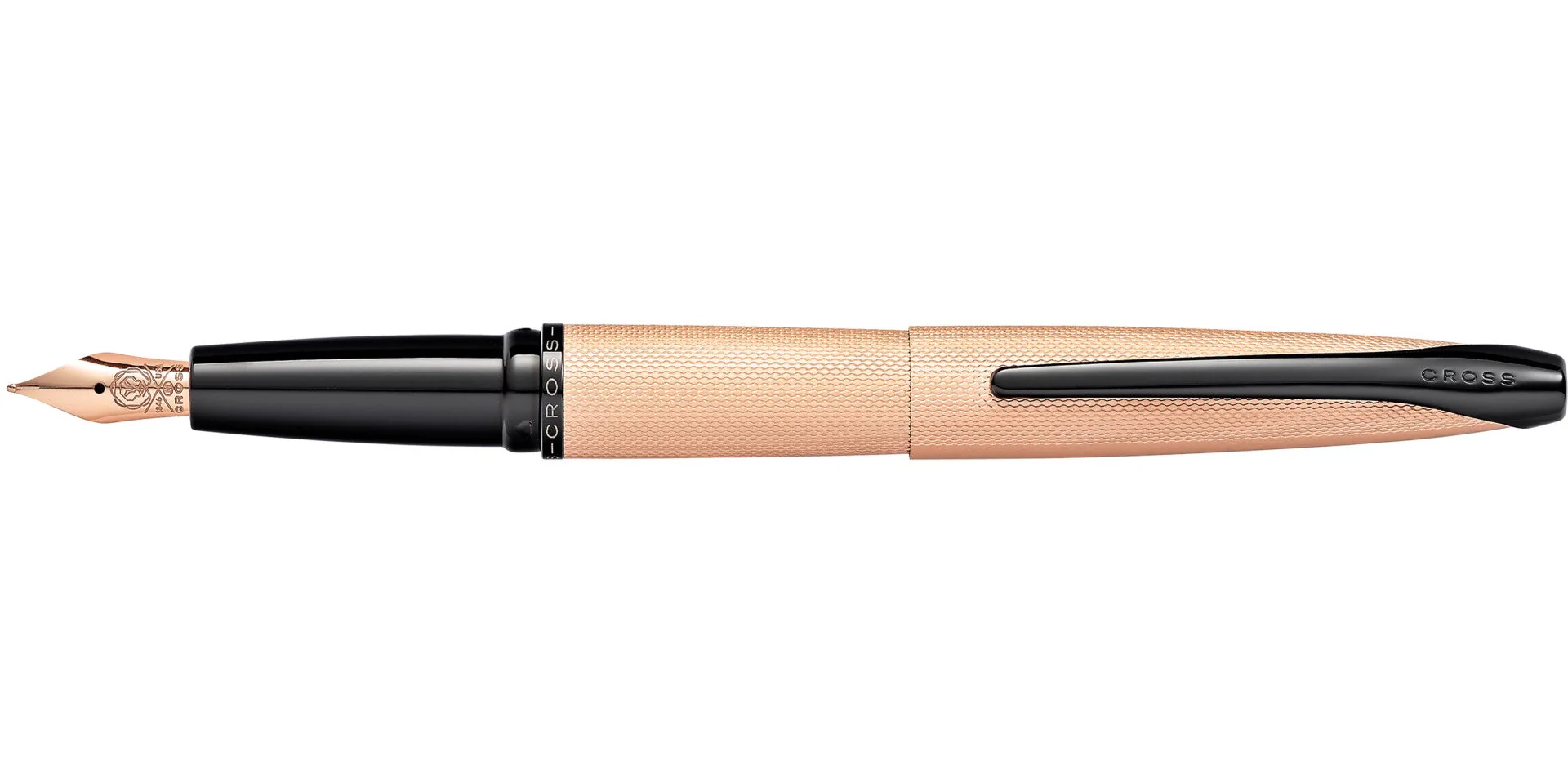 ATX® Brushed Rose Gold Stainless Steel Fine Nib Fountain Pen - Image 3