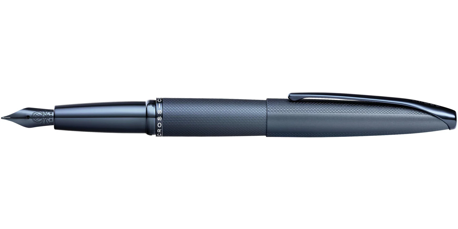 ATX® Sandblasted Dark Blue Stainless Steel Fine Nib Fountain Pen - Image 4