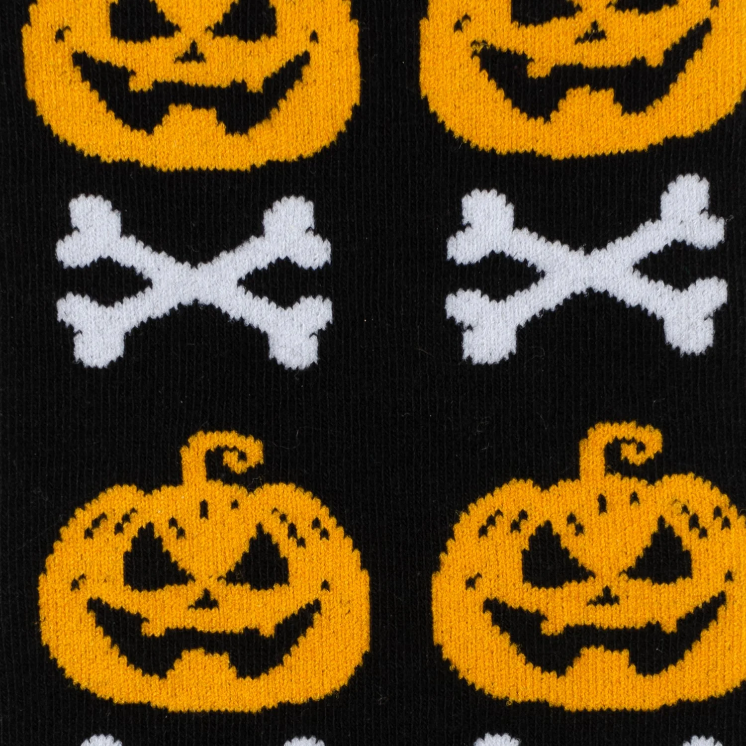 Bad To The Bone Pumpkin Black Men's Socks - Image 3