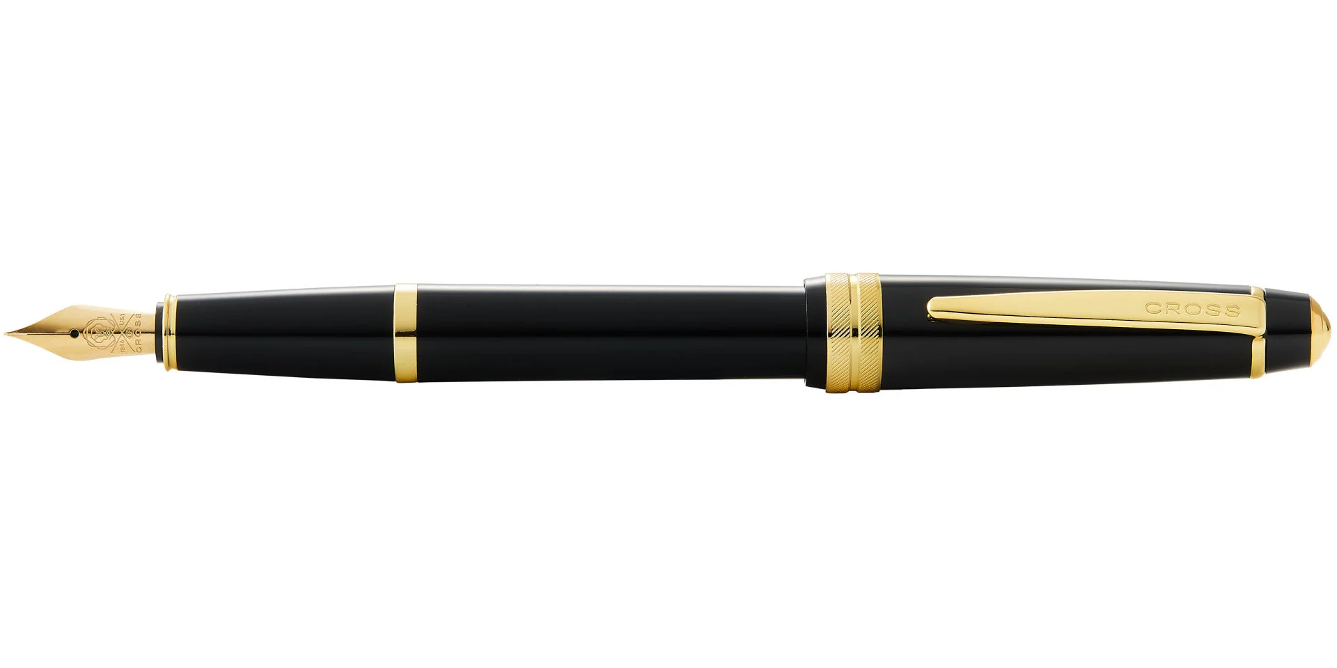 Bailey Light™ Polished Black Resin and Gold Tone Medium Nib Fountain Pen - Image 3