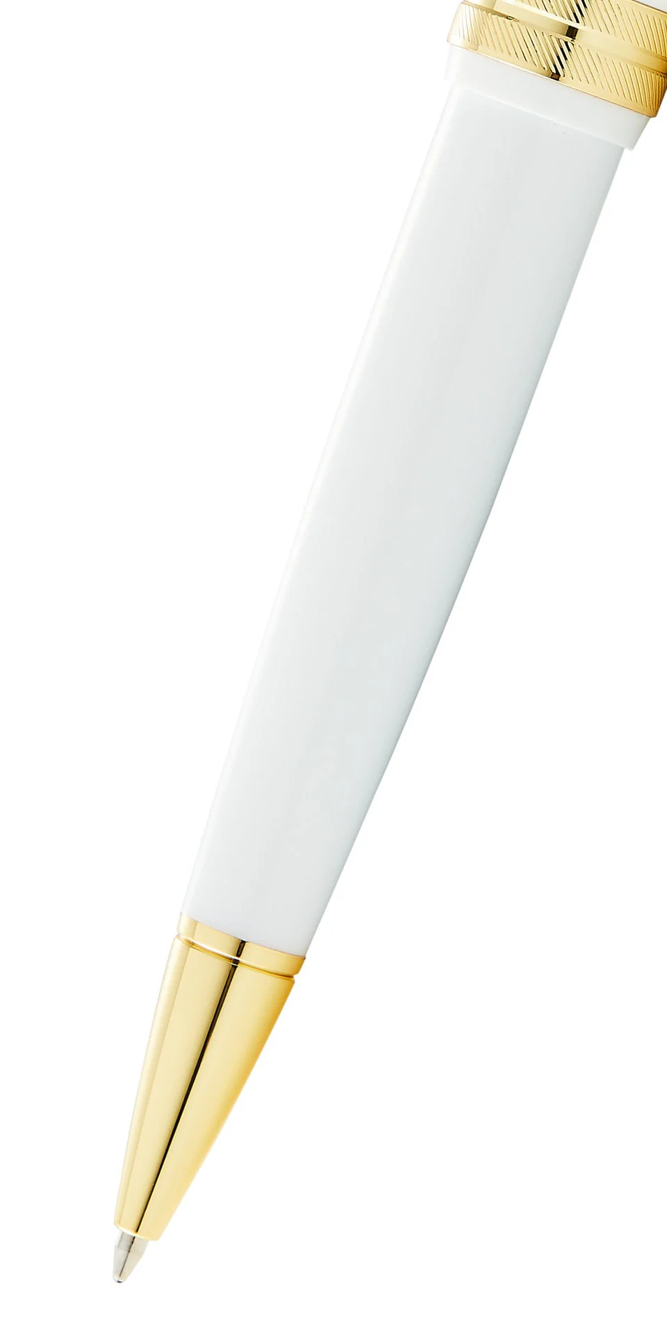 Bailey Light™ Polished White Resin and Gold Tone Ballpoint Pen - Image 2