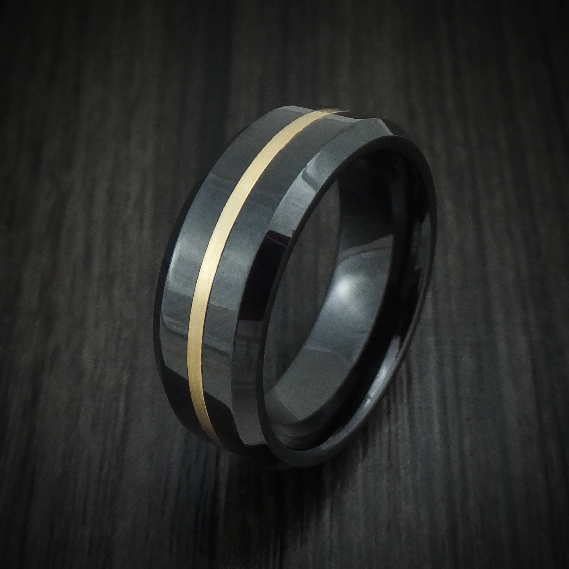 Black Ceramic and 14K Gold Men's Ring Custom Made - Image 4
