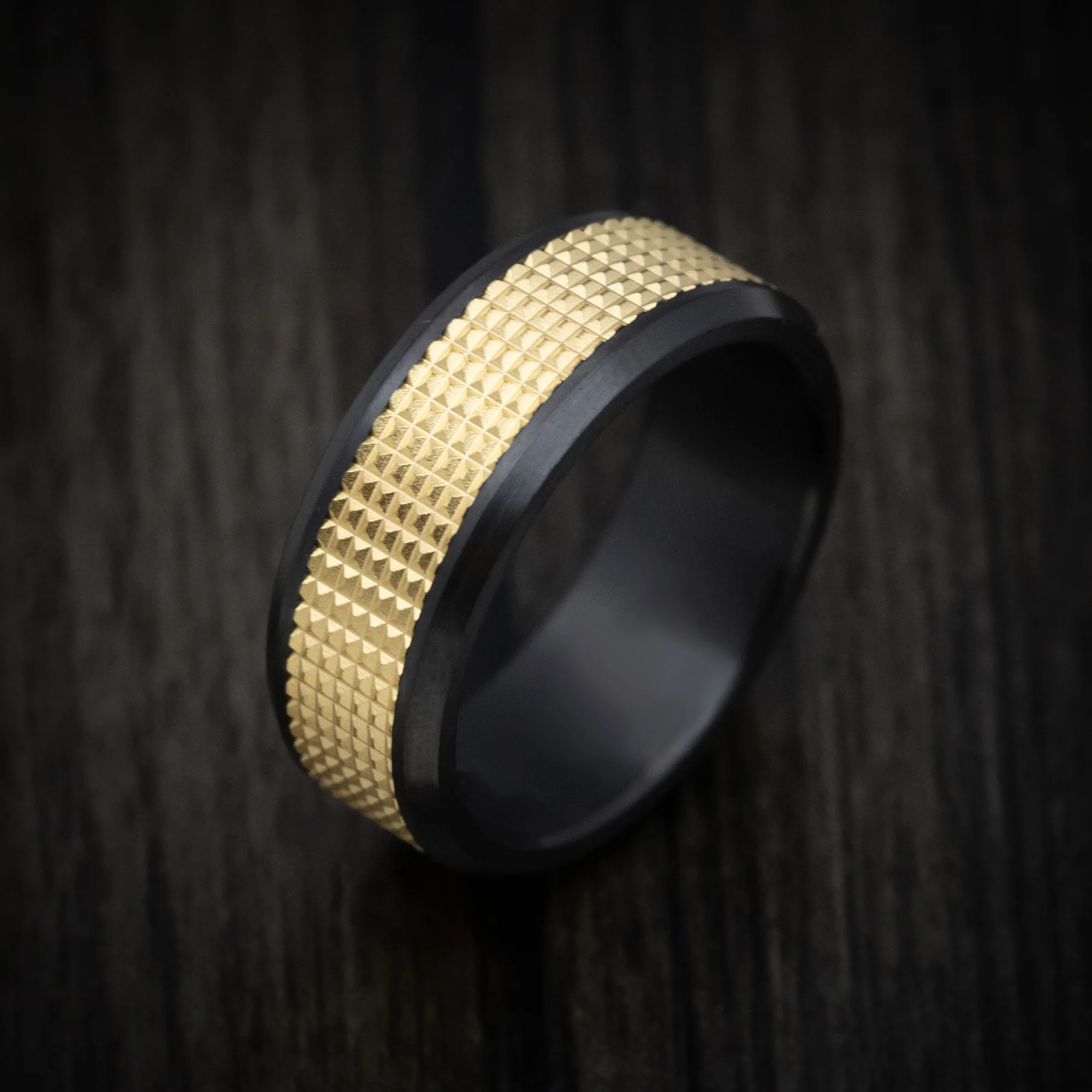 Black Titanium and 14K Gold Men's Ring - Image 3