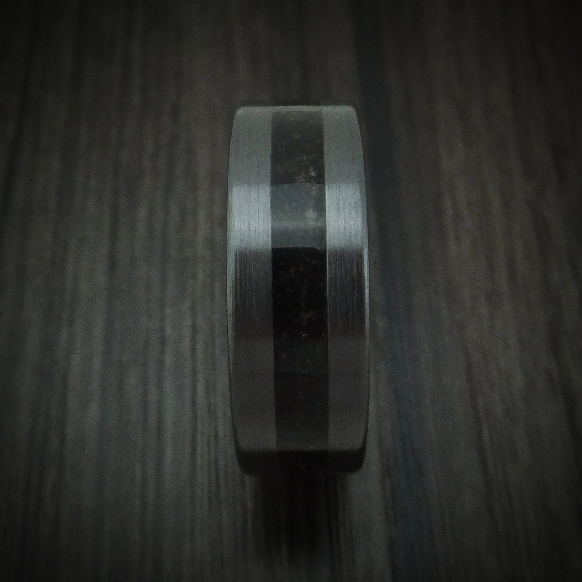 Black Titanium and Dino Bone Men's Ring Custom Made - Image 3