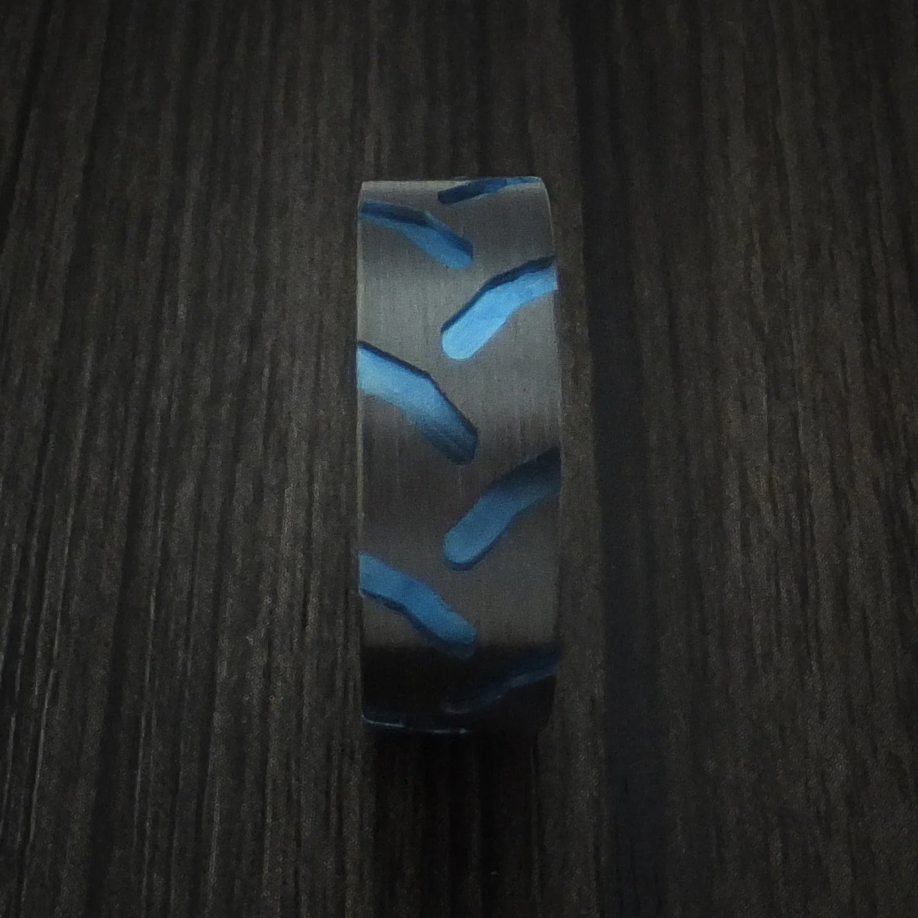 Black Titanium Anodized Tractor Tire Tread Men's Ring Custom Made Band - Image 3