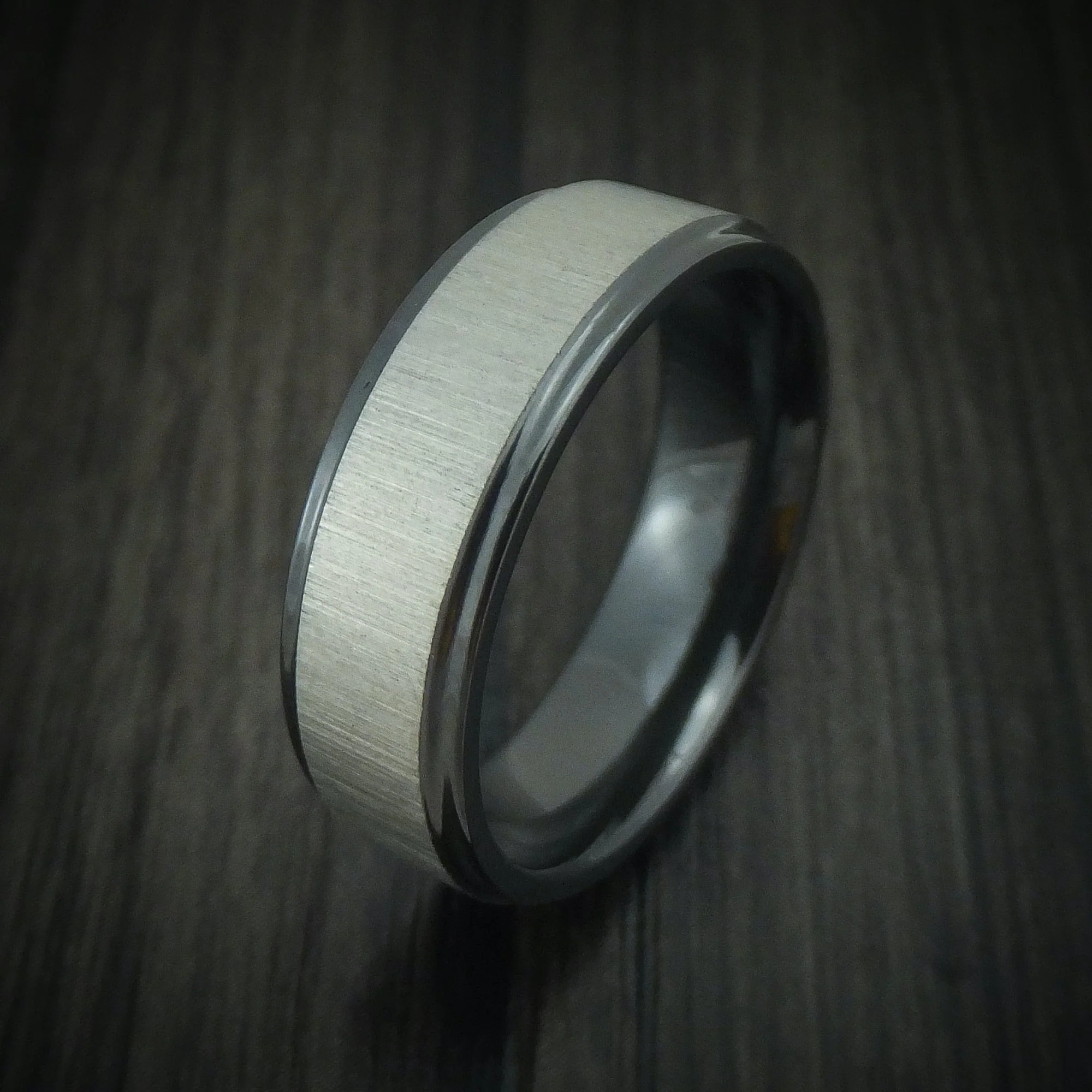 Black Titanium Cross Satin Finish Men's Ring - Image 4