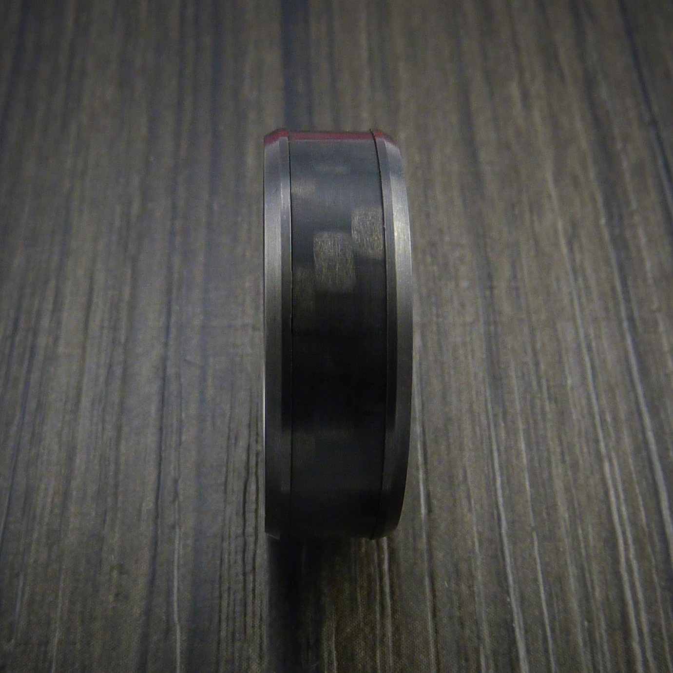 Black Titanium or Black Zirconium Custom Men's Ring with Carbon Fiber Inlay - Image 3