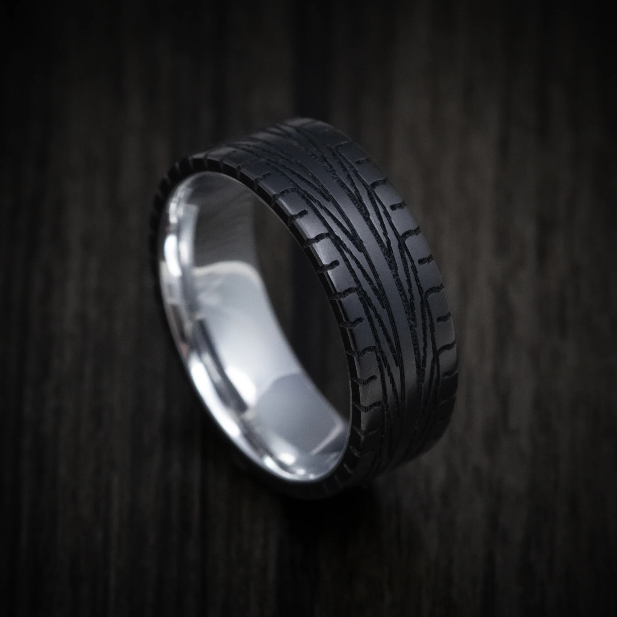 Black Titanium Tire Tread Ring with Supercar Ron Wheel Sleeve - Choose Your Wheel
