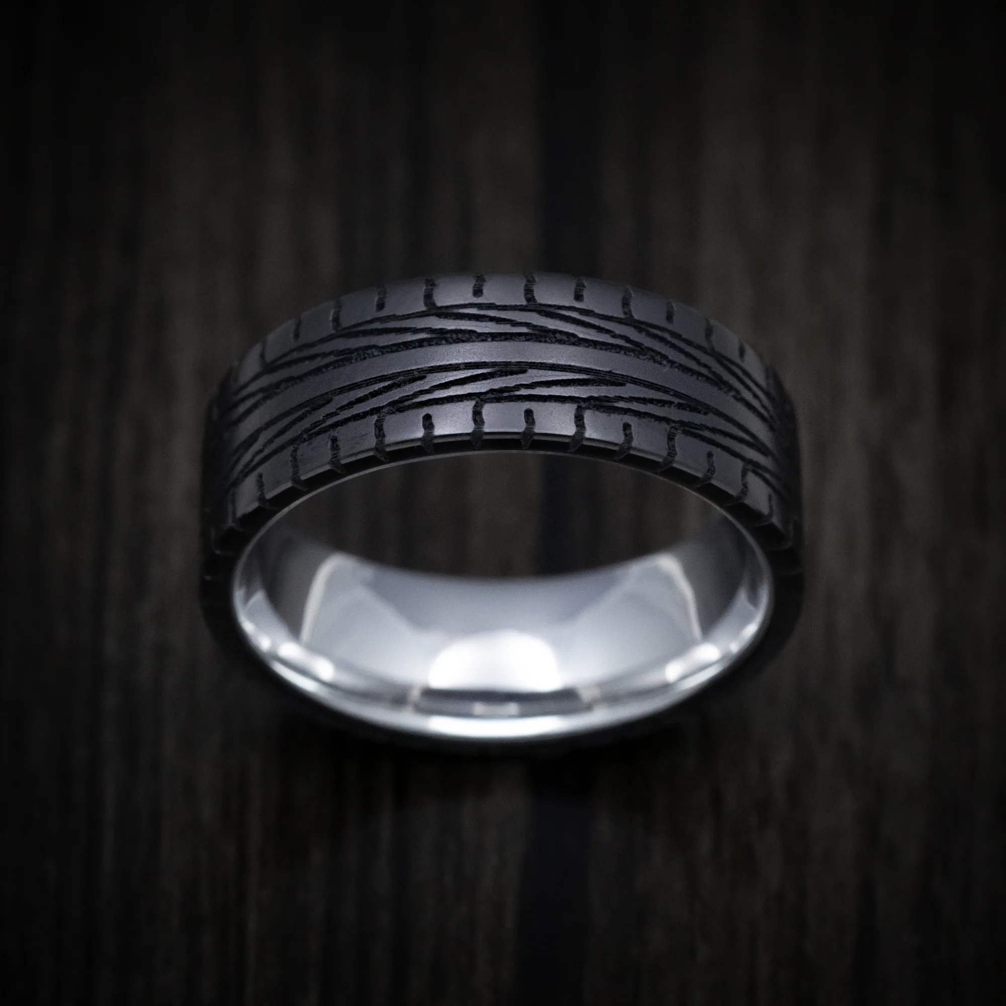 Black Titanium Tire Tread Ring with Supercar Ron Wheel Sleeve - Choose Your Wheel - Image 2