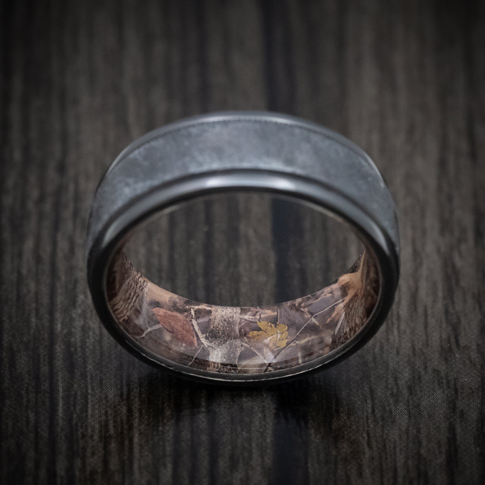 Black Zirconium and King's Camo Men's Ring Custom Made Band - Image 3