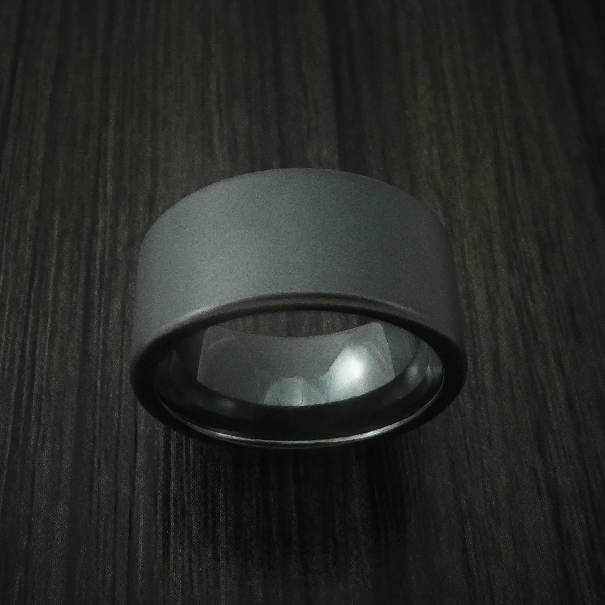 Black Zirconium Men's Ring Traditional Style Band - Image 2