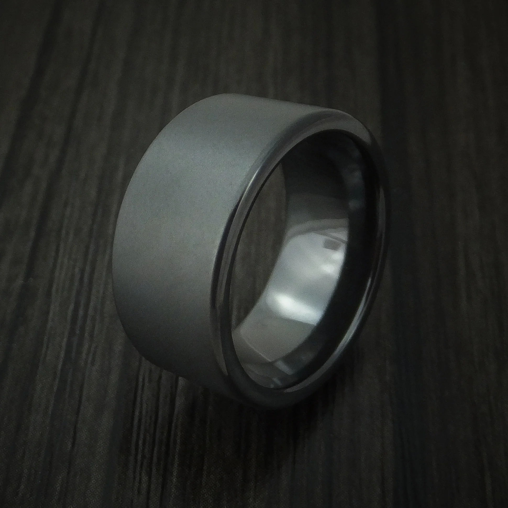 Black Zirconium Men's Ring Traditional Style Band - Image 4
