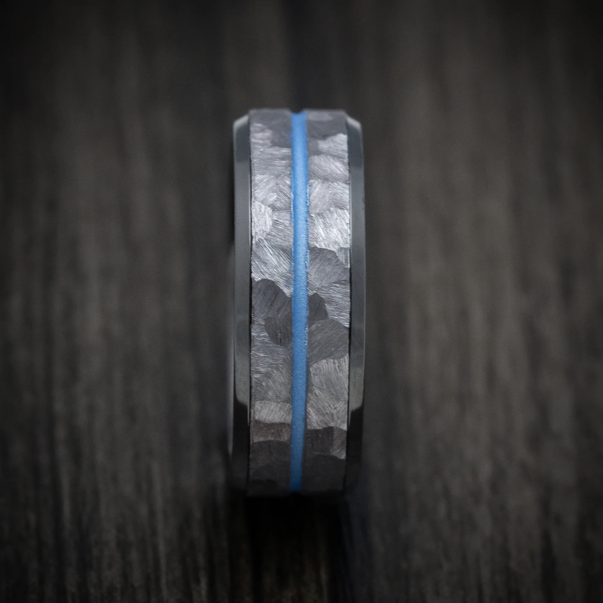 Black Zirconium Men's Ring with Tantalum and Cerakote Inlays Custom Made Band - Image 3